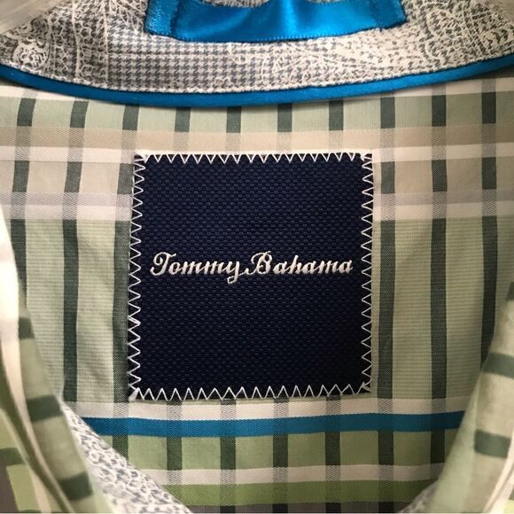Tommy Bahama pima cotton plaid button up long sleeve shirt XXL - Picture 3 of 5